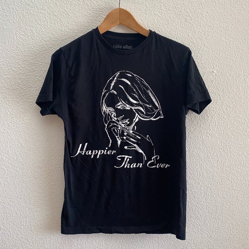 Billie Eilish Happier Than Ever Official T-Shirt Men's Medium Singer Black
